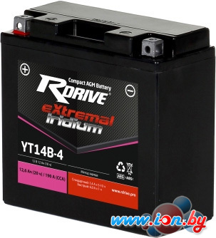 Мотоциклетный аккумулятор RDrive eXtremal Iridium YT14B-4 (12 А·ч) в Бресте