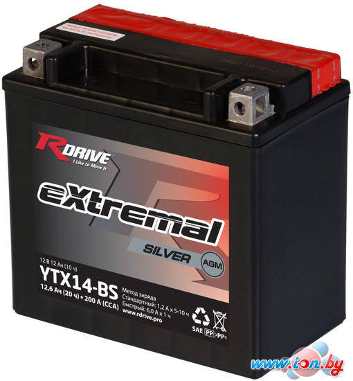 Мотоциклетный аккумулятор RDrive eXtremal Silver YTX14-BS (12.6 А·ч) в Могилёве