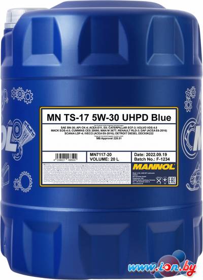 Моторное масло Mannol TS-17 UHPD Blue 5W-30 20л в Могилёве