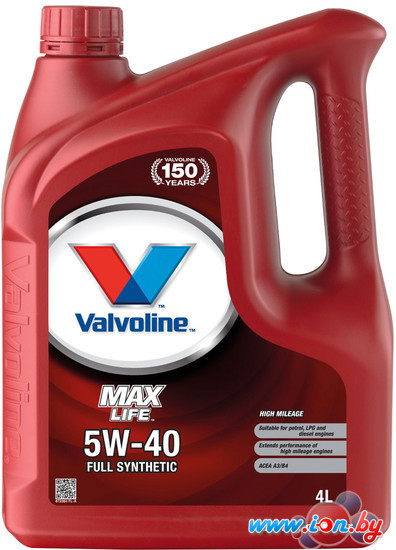 Моторное масло Valvoline MaxLife Synthetic 5W-40 4л в Витебске