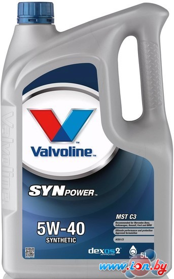 Моторное масло Valvoline Synpower MST C3 5W-40 5л в Витебске