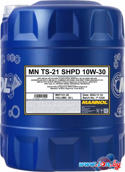 Моторное масло Mannol TS-21 SHPD 10W-30 20л в Могилёве