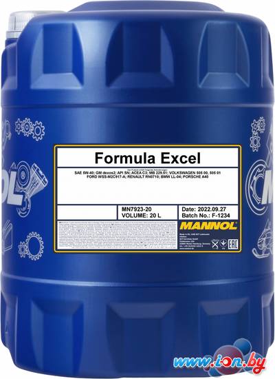 Моторное масло Mannol Formula Excel 5W-40 SN 20л в Могилёве