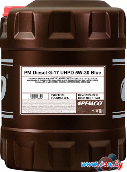 Моторное масло Pemco Diesel G-17 UHPD Blue 5W-30 20л в Могилёве