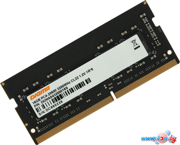 Оперативная память Digma 16ГБ DDR4 SODIMM 3200 МГц DGMAS43200016S в Могилёве
