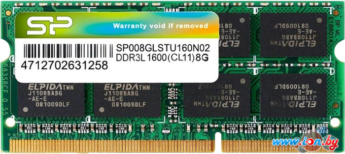 Оперативная память Silicon-Power 8GB DDR3 SO-DIMM PC3-12800 SP008GLSTU160N02 в Минске