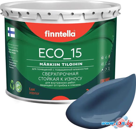 Краска Finntella Eco 15 Bondii F-10-1-3-FL004 2.7 л (лазурно-серый) в Могилёве