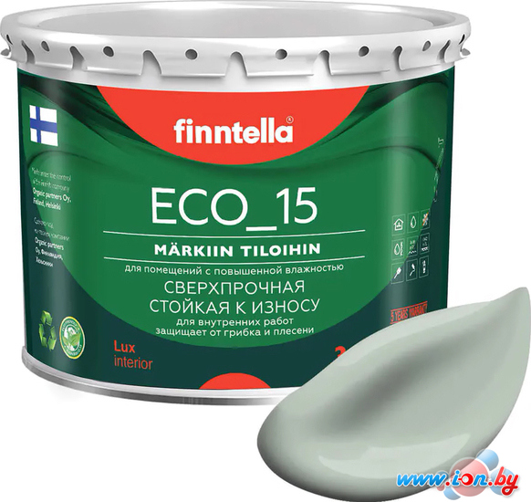 Краска Finntella Eco 15 Meditaatio F-10-1-3-FL043 2.7 л (серо-зеленый) в Витебске