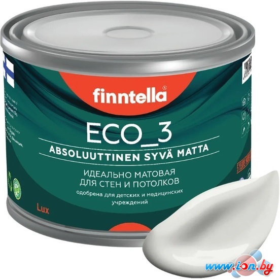 Краска Finntella Eco 3 Wash and Clean Pilvi F-08-1-1-LG81 0.9 л (темно-белый) в Витебске