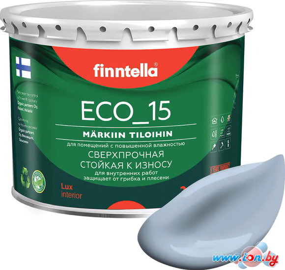 Краска Finntella Eco 15 Niagara F-10-1-3-FL006 2.7 л (серо-голубой) в Витебске