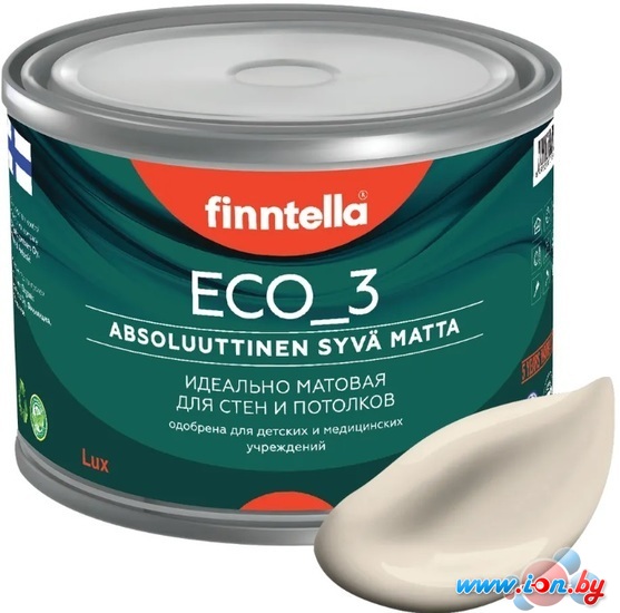 Краска Finntella Eco 3 Wash and Clean Manteli F-08-1-3-LG146 2.7 л (бежевый) в Бресте