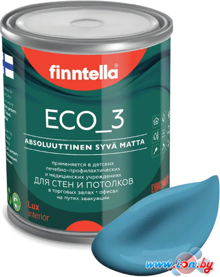 Краска Finntella Eco 3 Wash and Clean Aihio F-08-1-1-LG254 0.9 л (голубой) в Могилёве