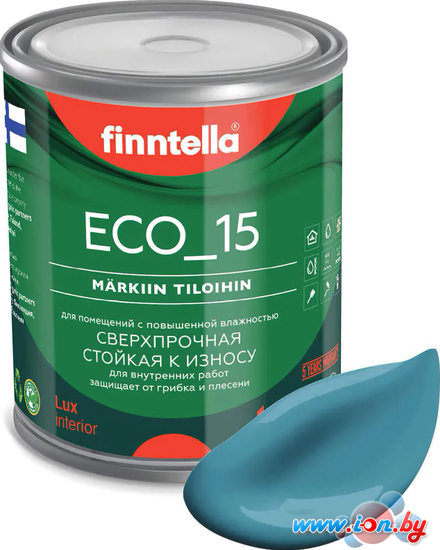 Краска Finntella Eco 15 Opaali F-10-1-1-FL016 0.9 л (голубой) в Гомеле