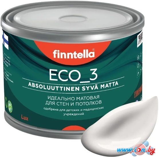 Краска Finntella Eco 3 Wash and Clean Maito F-08-1-9-LG285 9 л (молочно-белый) в Витебске