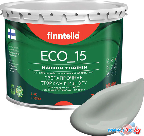 Краска Finntella Eco 15 Poly F-10-1-3-FL053 2.7 л (серо-зеленый) в Бресте