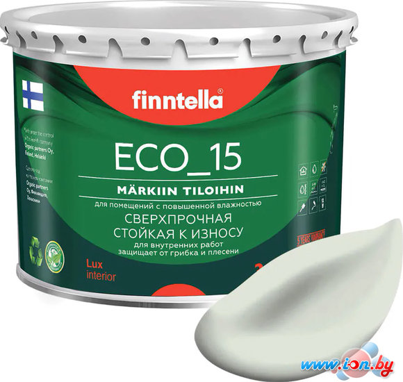 Краска Finntella Eco 15 Minttu F-10-1-3-FL028 2.7 л (светло-зеленый) в Могилёве