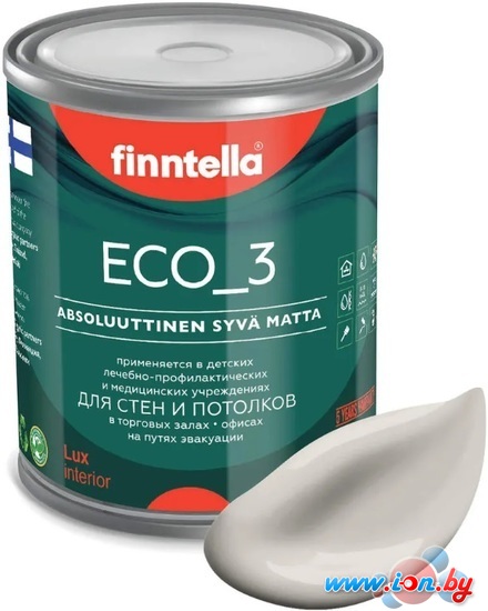 Краска Finntella Eco 3 Wash and Clean Rock F-08-1-1-LG230 0.9 л (бежевый) в Могилёве