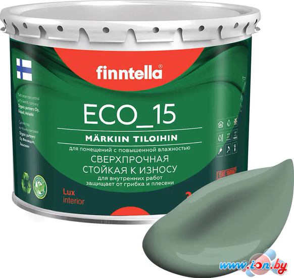 Краска Finntella Eco 15 Naamiointi F-10-1-3-FL041 2.7 л (зеленый хаки) в Могилёве