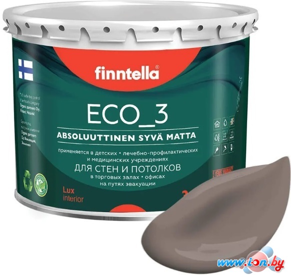 Краска Finntella Eco 3 Wash and Clean Maitosuklaa F-08-1-3-LG246 2.7 л (коричнев) в Могилёве