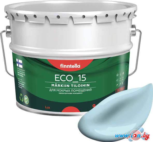 Краска Finntella Eco 15 Jaata F-10-1-9-FL018 9 л (светло-голубой) в Могилёве