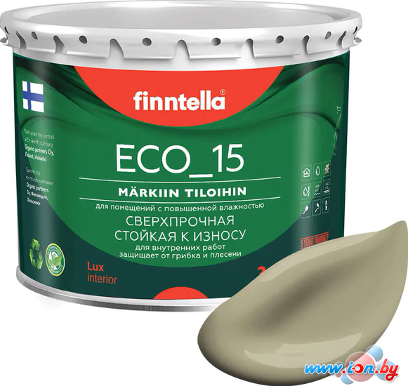 Краска Finntella Eco 15 Wai F-10-1-3-FL023 2.7 л (серо-зеленый) в Витебске