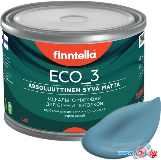 Краска Finntella Eco 3 Wash and Clean Meri Aalto F-08-1-9-LG104 9 л (сине-сер) в Бресте