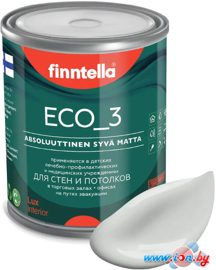 Краска Finntella Eco 3 Wash and Clean Delfiini F-08-1-1-FL049 0.9 л (св.-серый) в Гомеле