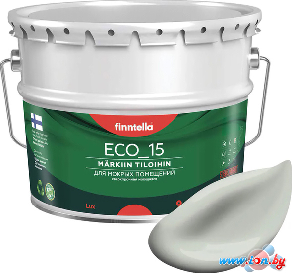 Краска Finntella Eco 15 Kanarian F-10-1-9-FL054 9 л (светло серо-зеленый) в Витебске