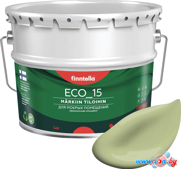 Краска Finntella Eco 15 Vihrea Tee F-10-1-9-FL033 9 л (пастельно-зеленый) в Гомеле