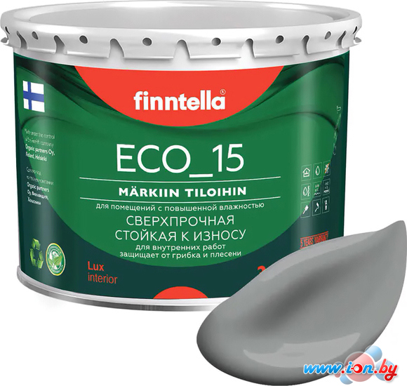 Краска Finntella Eco 15 Tiina F-10-1-3-FL058 2.7 л (темно-серый) в Могилёве