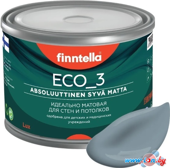 Краска Finntella Eco 3 Wash and Clean Liuskekivi F-08-1-3-LG108 2.7 л (серый) в Витебске