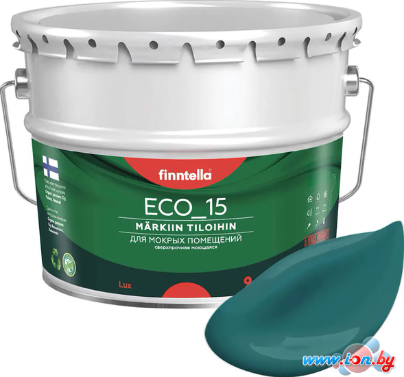 Краска Finntella Eco 15 Malakiitti F-10-1-9-FL035 9 л (темно-бирюзовый) в Могилёве