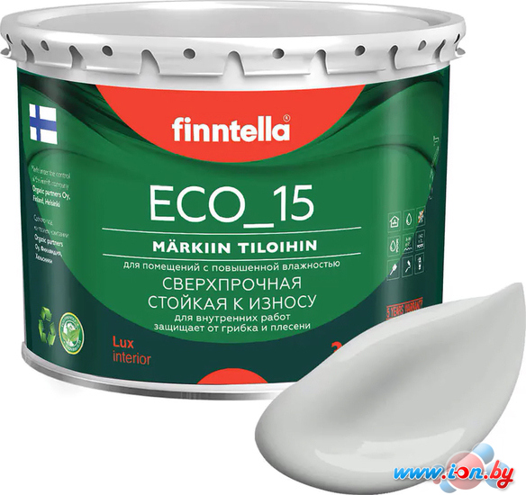 Краска Finntella Eco 15 Tuhka F-10-1-3-FL063 2.7 л (светло-серый) в Могилёве