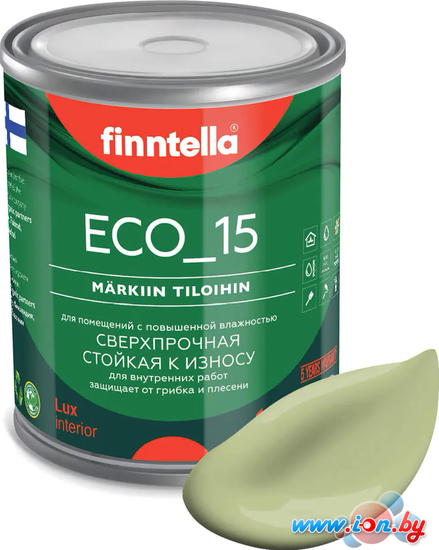 Краска Finntella Eco 15 Vihrea Tee F-10-1-1-FL033 0.9 л (пастельно-зеленый) в Бресте