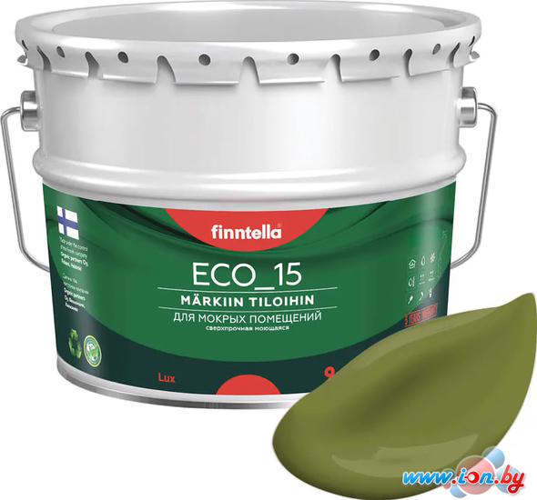 Краска Finntella Eco 15 Ruoho F-10-1-9-FL030 9 л (травяной зеленый) в Витебске