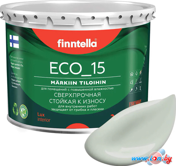 Краска Finntella Eco 15 Akaatti F-10-1-3-FL057 2.7 л (светло серо-зеленый) в Могилёве