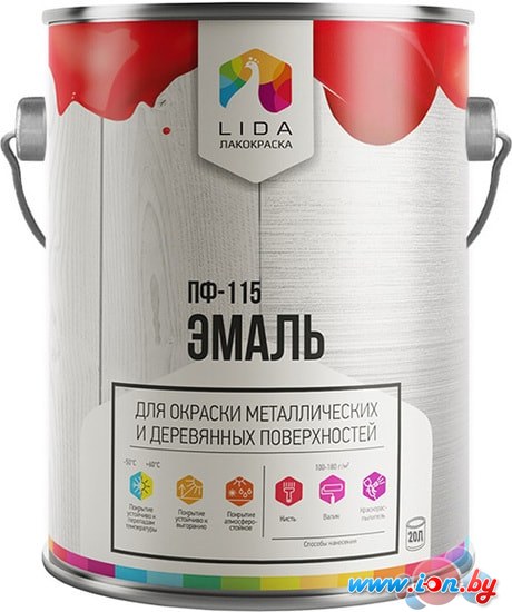 Эмаль LIDA ПФ-115 20 л (серый-1) в Гомеле