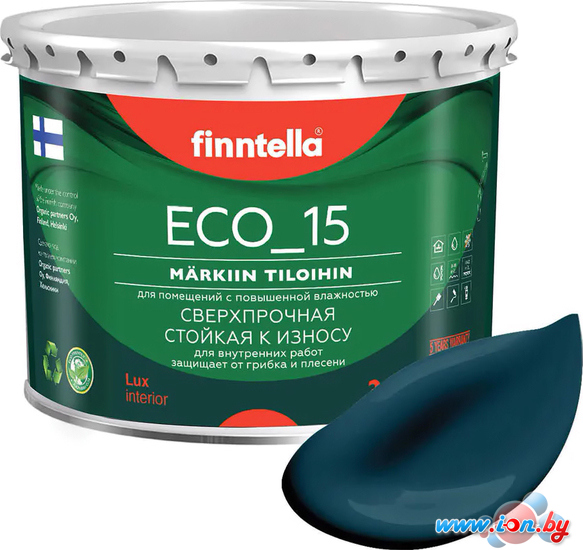 Краска Finntella Eco 15 Valtameri F-10-1-3-FL010 2.7 л (темно-бирюзовый) в Могилёве