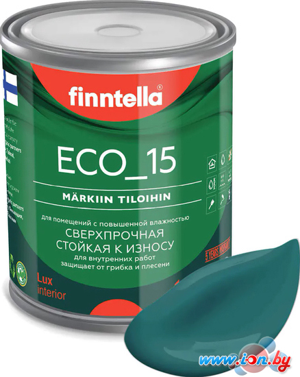 Краска Finntella Eco 15 Malakiitti F-10-1-1-FL035 0.9 л (темно-бирюзовый) в Бресте