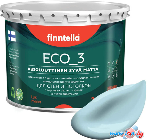 Краска Finntella Eco 3 Wash and Clean Jaata F-08-1-1-LG258 2.7 л (светло-голубой) в Витебске