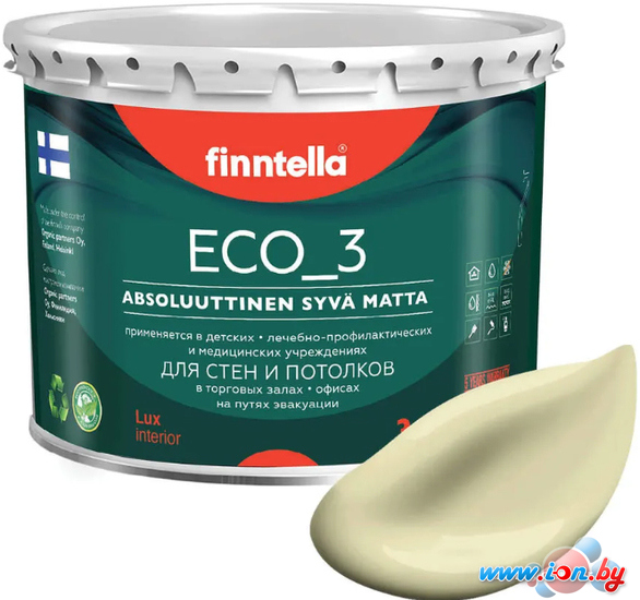 Краска Finntella Eco 3 Wash and Clean Cocktail F-08-1-3-LG134 2.7 л (жем.-белый) в Витебске