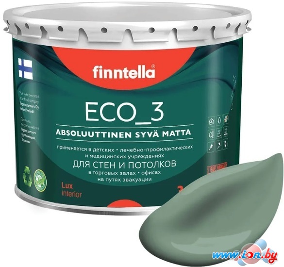 Краска Finntella Eco 3 Wash and Clean Naamiointi F-08-1-9-LG198 9 л (хаки зелен) в Бресте