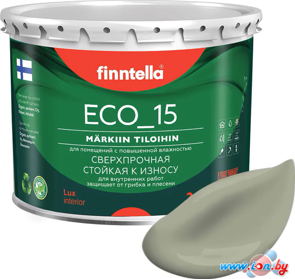 Краска Finntella Eco 15 Suojaa F-10-1-3-FL024 2.7 л (серо-зеленый) в Бресте