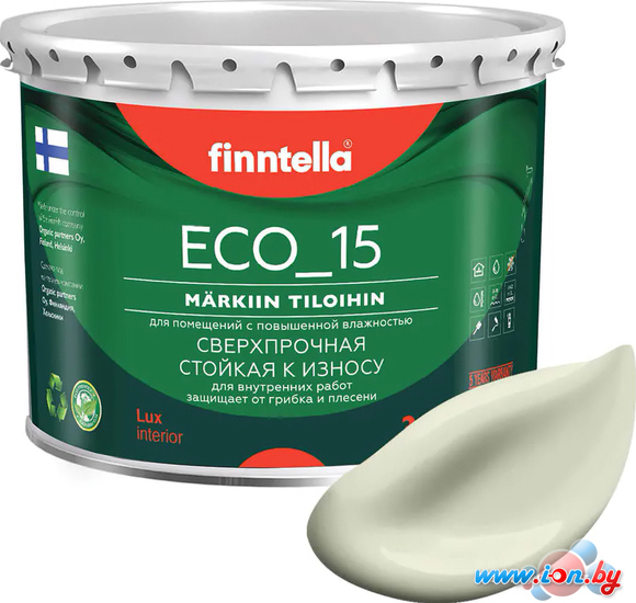 Краска Finntella Eco 15 Lootus F-10-1-3-FL122 2.7 л (пастельно зеленовато-желтый) в Витебске