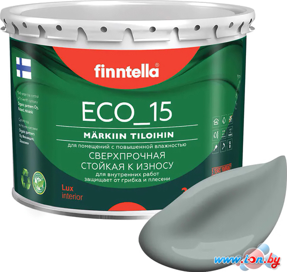 Краска Finntella Eco 15 Sammal F-10-1-3-FL052 2.7 л (серо-зеленый) в Гомеле