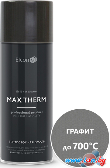 Эмаль Elcon Термостойкая до 700C 0.52 л (аэрозоль, графит) в Бресте