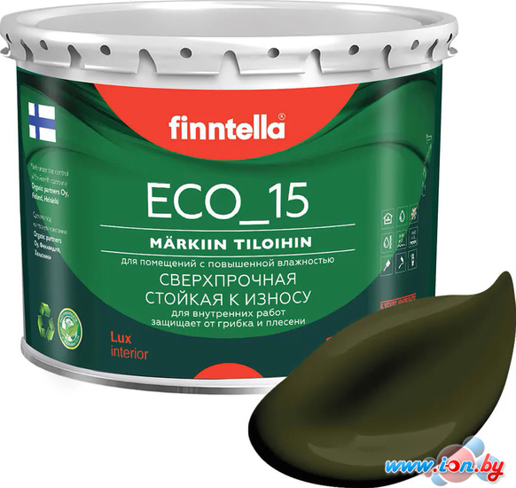 Краска Finntella Eco 15 Kombu F-10-1-3-FL020 2.7 л (буро-зеленый) в Могилёве