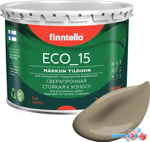 Краска Finntella Eco 15 Ruskea Khaki F-10-1-3-FL086 2.7 л (коричневый хаки) в Гомеле