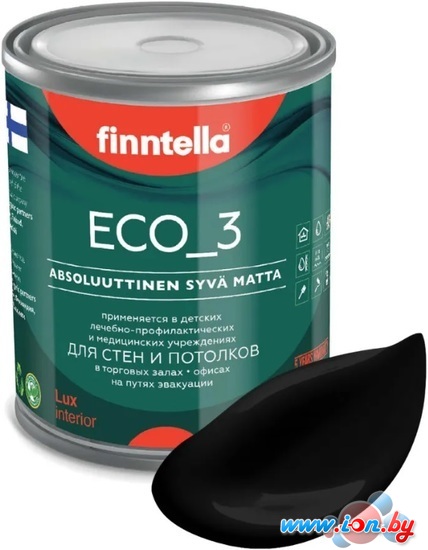 Краска Finntella Eco 3 Wash and Clean Musta F-08-1-1-FL135 0.9 л (черный) в Витебске