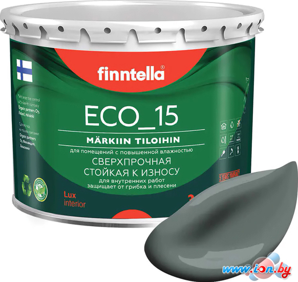 Краска Finntella Eco 15 Salvia F-10-1-3-FL051 2.7 л (серо-зеленый) в Бресте